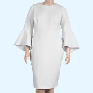 Eloquii Flare Sleeve Scuba Dress